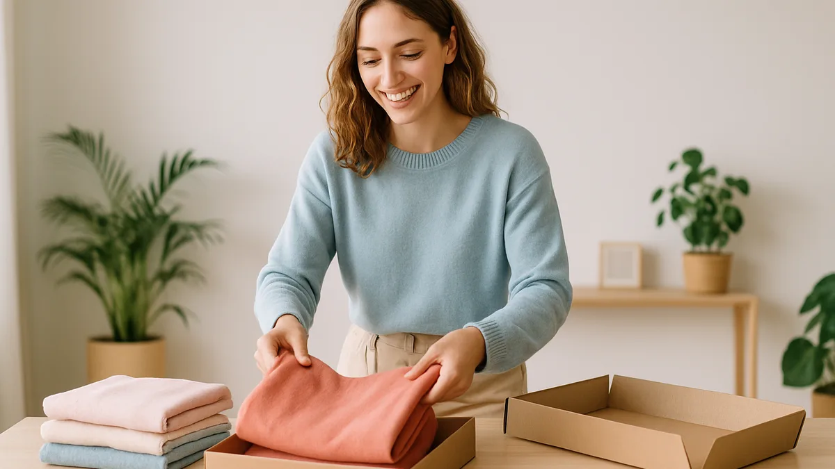 Personne contactant le service client Vinted depuis un smartphone