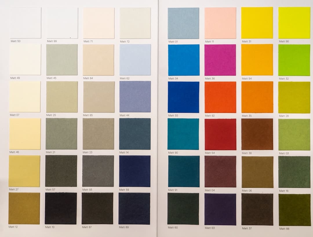 Nuancier de tissus colorés pour déterminer sa colorimétrie