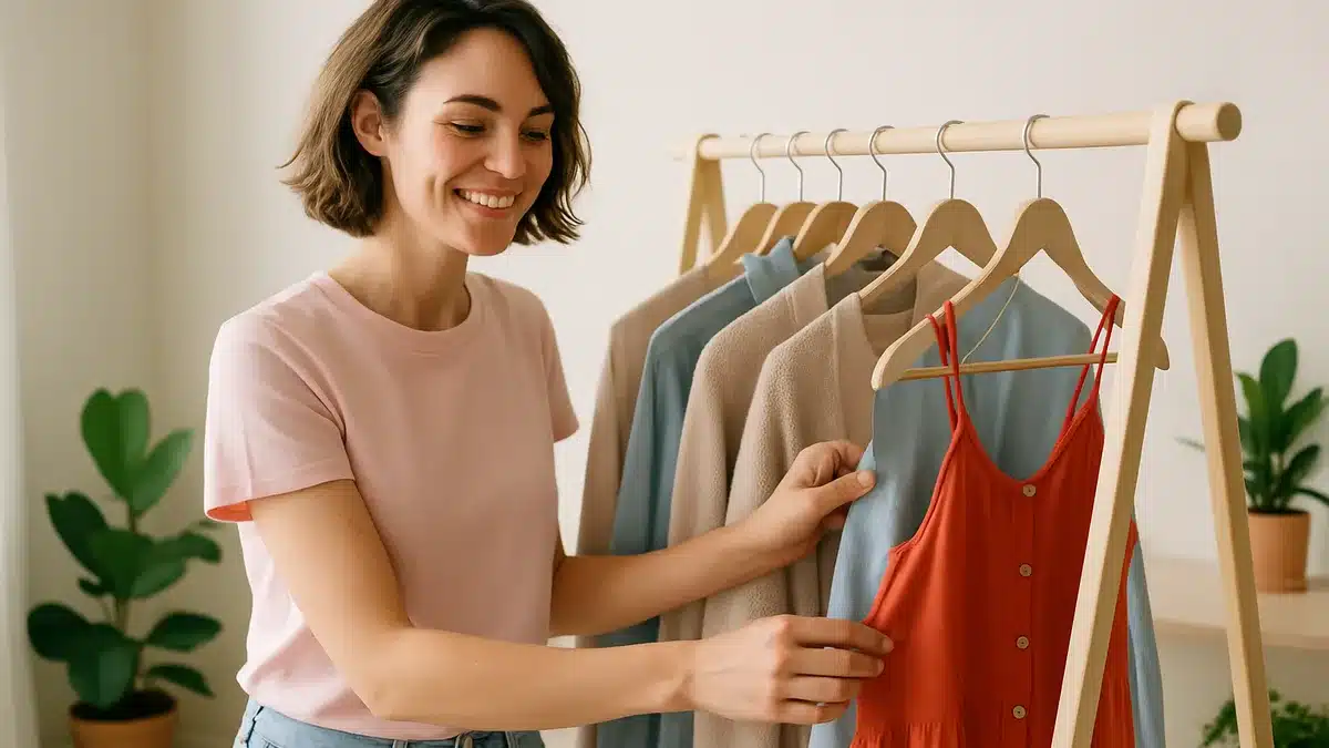 Friperie à Toulon : portants de vêtements vintage dans une boutique du centre ancien