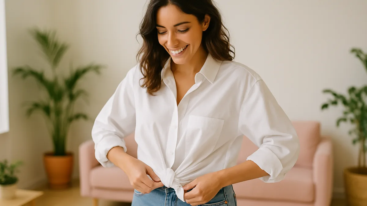 découvrez comment porter une chemise oversize blanche avec un jean