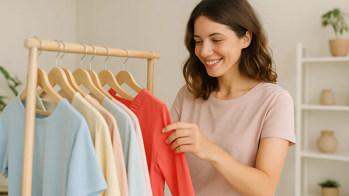 decouvrez une friperie a Chartres, vetements de seconde main tries sur un portant